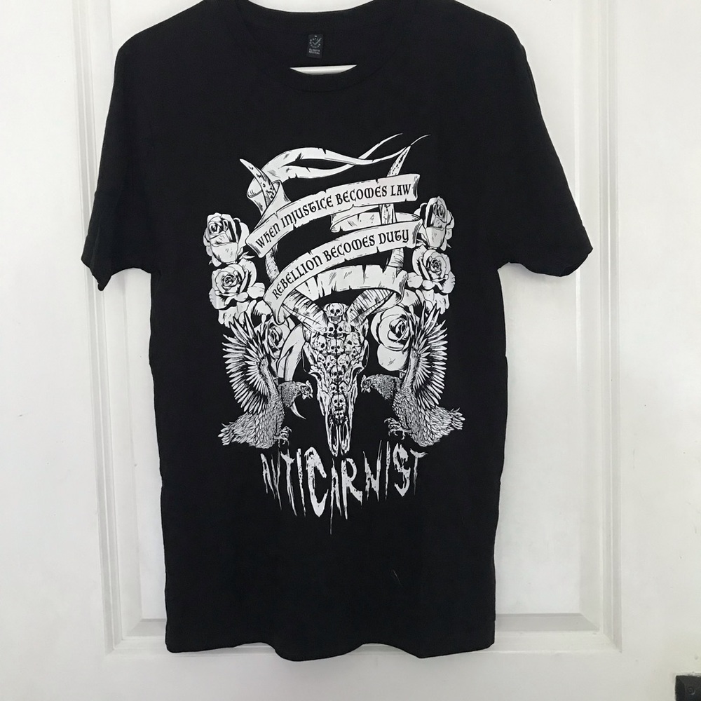 Anticarnist organic vegan tee